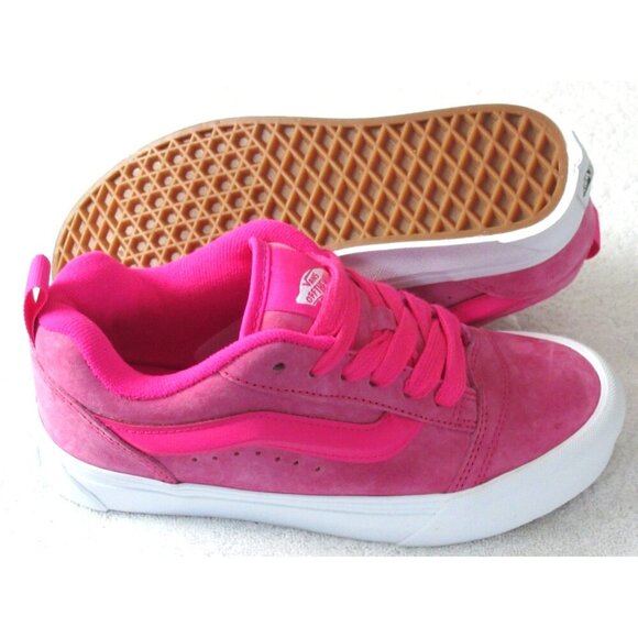 Vans Women's Knu Skool Nubuck Suede Pink Glow White shoes Size 6.5 NIB - Picture 2 of 5